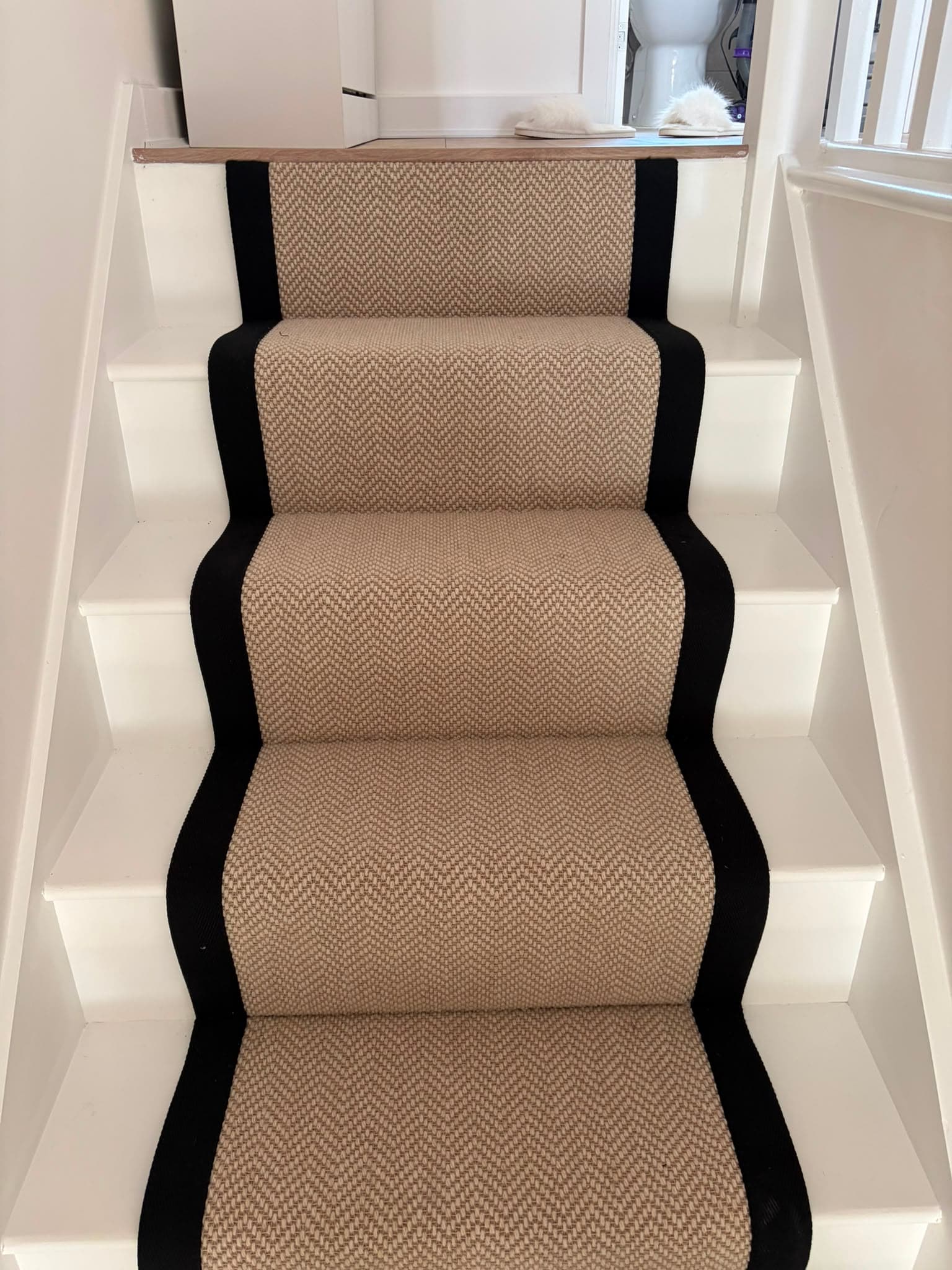 Classic Herringbone Stair Runner for a Norwich Home